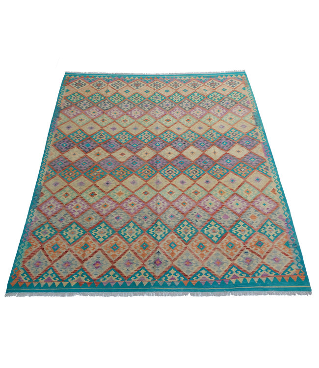 Handgemaakt Oosters Kelim Wol Vloerkleed 288x252 cm