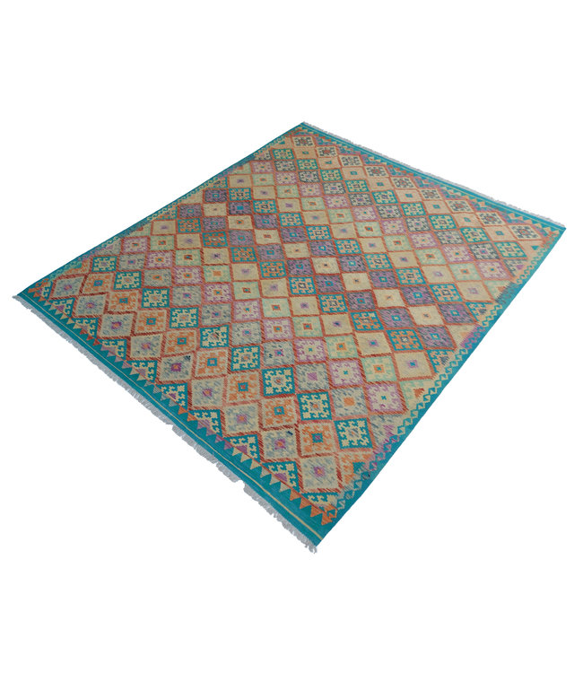 9'45x8'27 Hand Woven Afghan Wool Kilim Area Rug