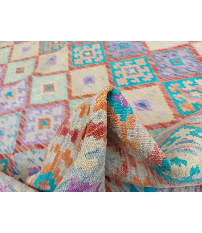 9'45x8'27 Hand Woven Afghan Wool Kilim Area Rug