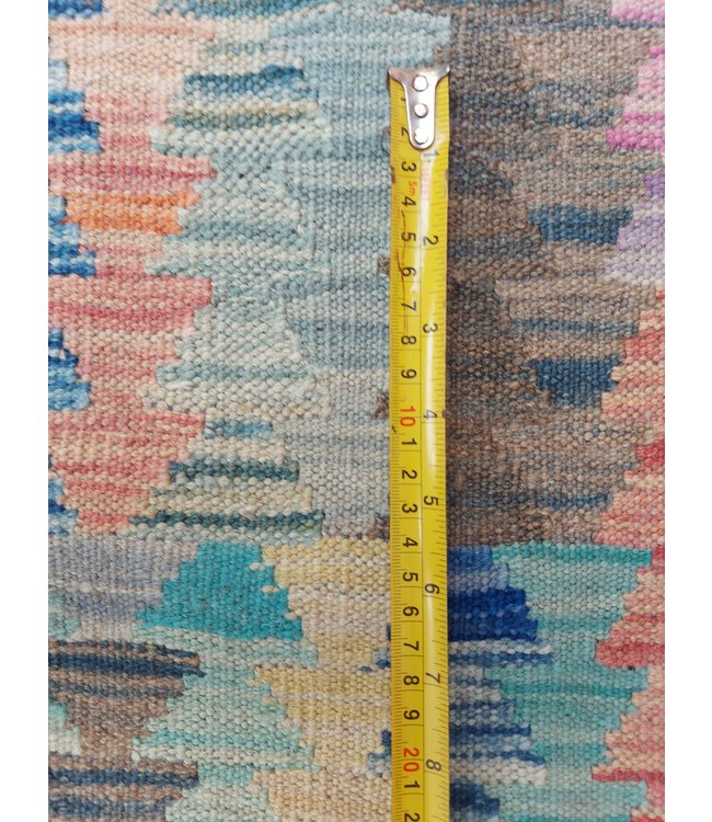 Handgemaakt Oosters Kelim Wol Vloerkleed 299x249 cm