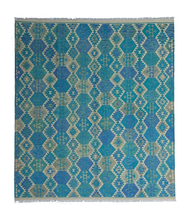Handgewebte Orientalisch Wolle Kelim Teppich 287x253 cm