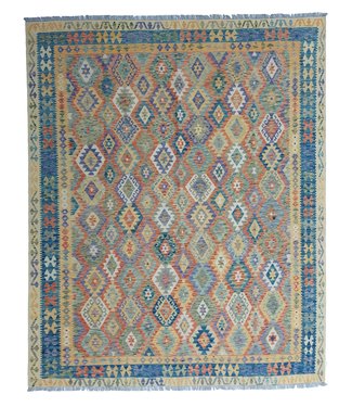 10'14x7'97 Hand Woven Afghan Wool Kilim Area Rug