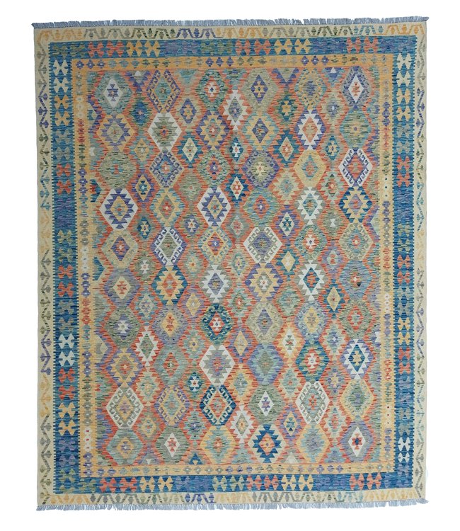 10'14x7'97 Hand Woven Afghan Wool Kilim Area Rug