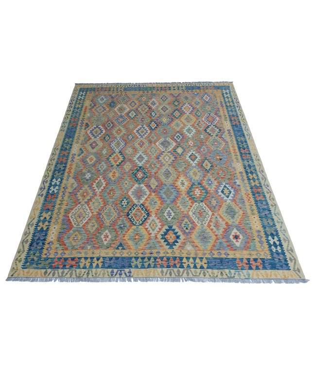 10'14x7'97 Hand Woven Afghan Wool Kilim Area Rug