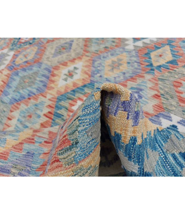 10'14x7'97 Hand Woven Afghan Wool Kilim Area Rug