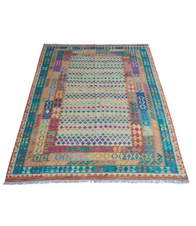 10'14x7'97 Hand Woven Afghan Wool Kilim Area Rug