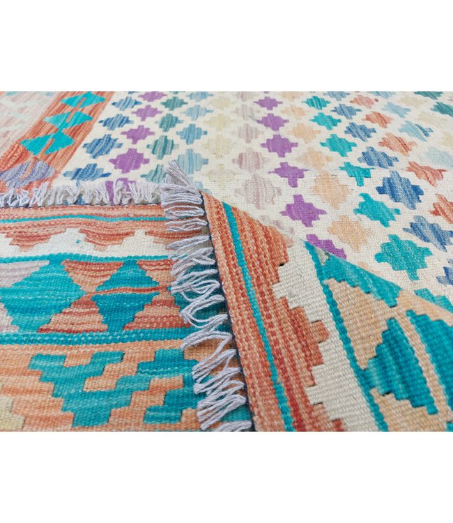 10'14x7'97 Hand Woven Afghan Wool Kilim Area Rug