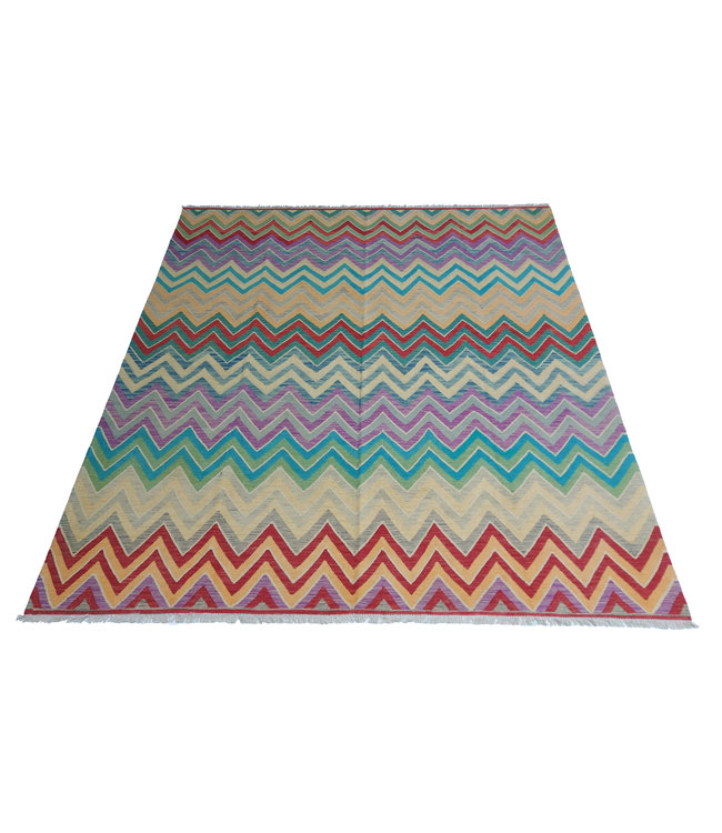 Handgewebte Orientalisch Wolle Kelim Teppich 295x258 cm