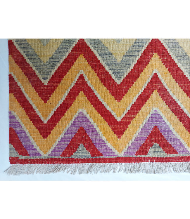 Handgewebte Orientalisch Wolle Kelim Teppich 295x258 cm