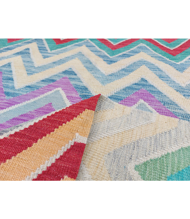9'68x8'47 Hand Woven Afghan Wool Kilim Area Rug