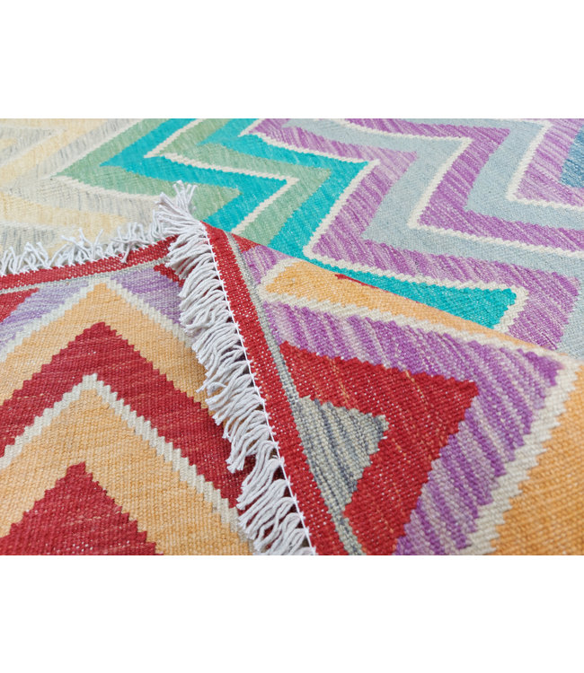 Handgewebte Orientalisch Wolle Kelim Teppich 295x258 cm