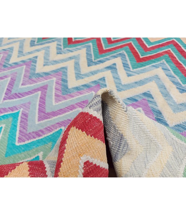 9'68x8'47 Hand Woven Afghan Wool Kilim Area Rug