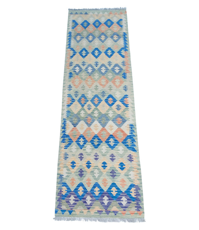 Handgewebte Orientalisch Wolle Kelim Teppich 306x91cm