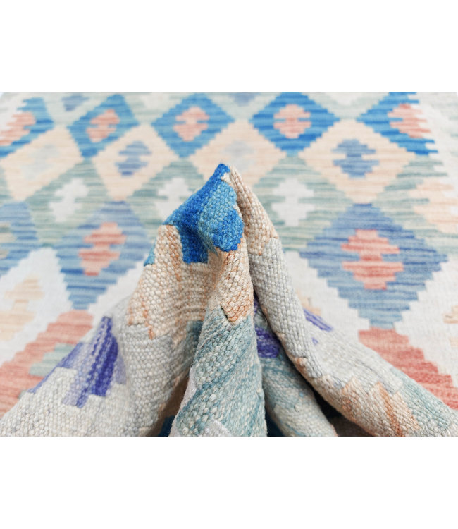 Handgewebte Orientalisch Wolle Kelim Teppich 306x91cm