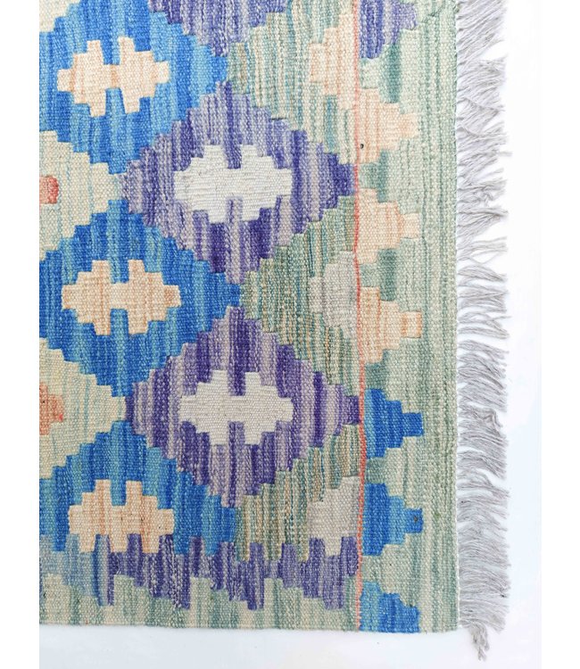 Handgewebte Orientalisch Wolle Kelim Teppich 306x91cm