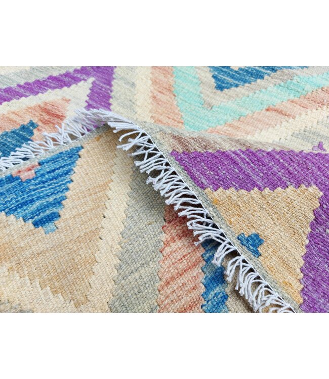 Hand Woven Afghan Wool Kilim Area Rug 386x92cm or 12.6x3.1 ft