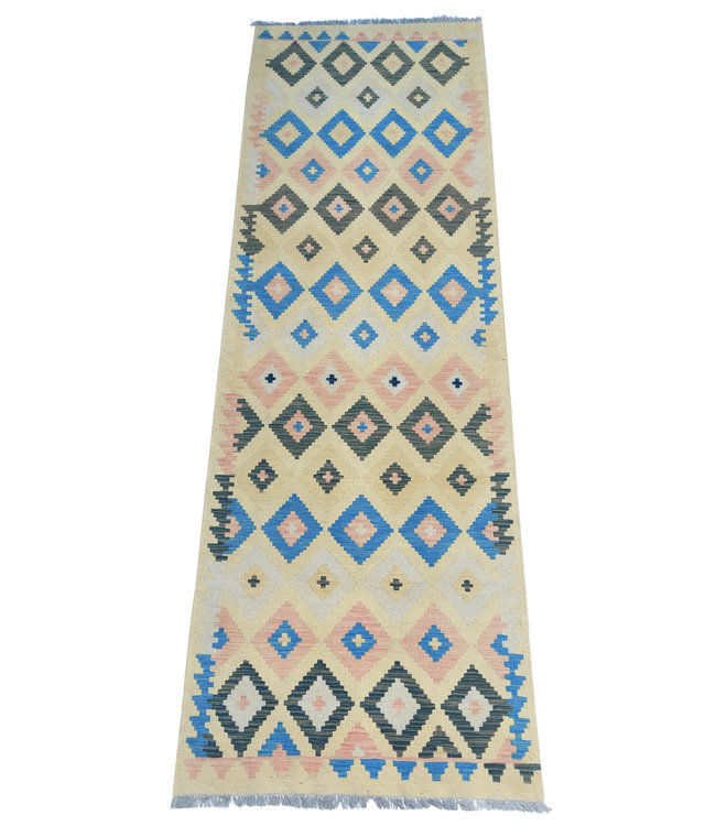 Handgewebte Orientalisch Wolle Kelim Teppich 297x92cm