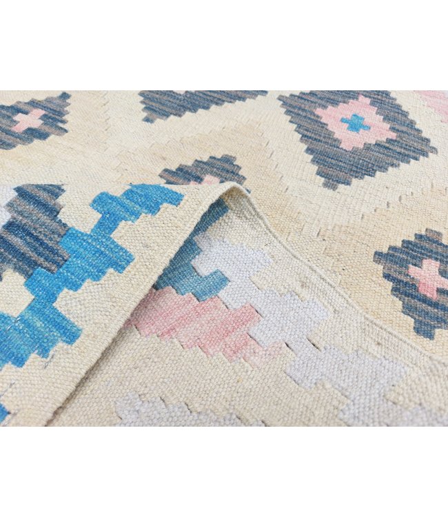 Hand Woven Afghan Wool Kilim Area Rug 297x92cm or 9.7x3.1 ft