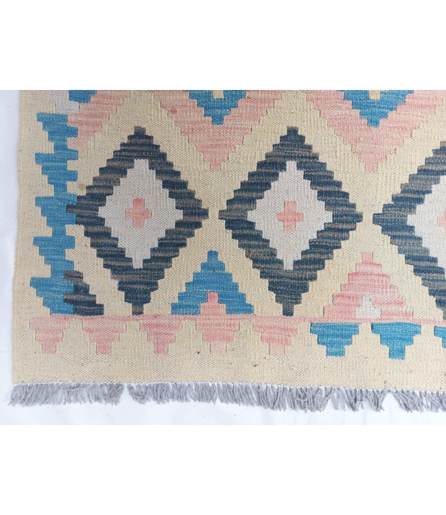 Hand Woven Afghan Wool Kilim Area Rug 297x92cm or 9.7x3.1 ft