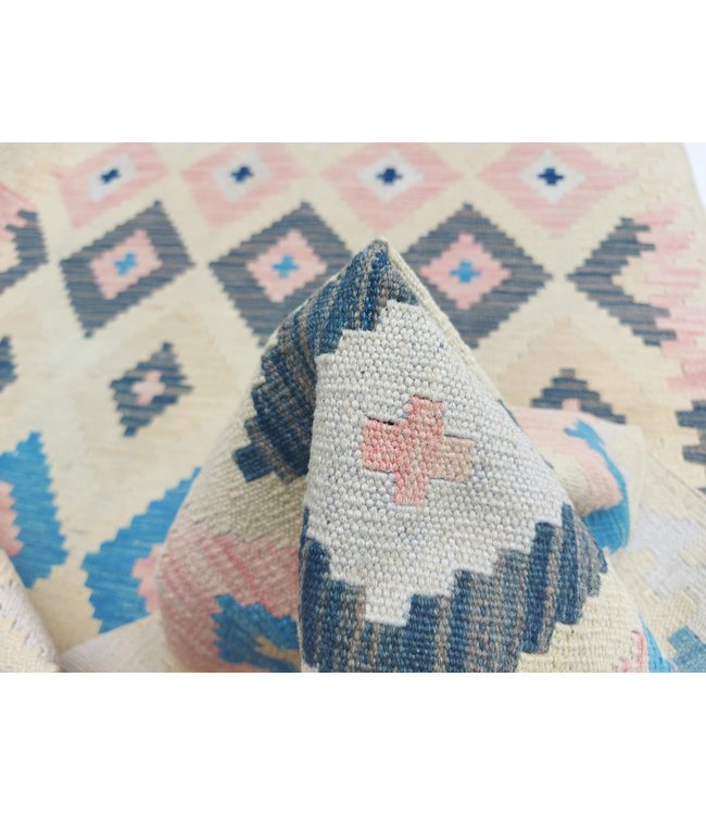 Hand Woven Afghan Wool Kilim Area Rug 297x92cm or 9.7x3.1 ft