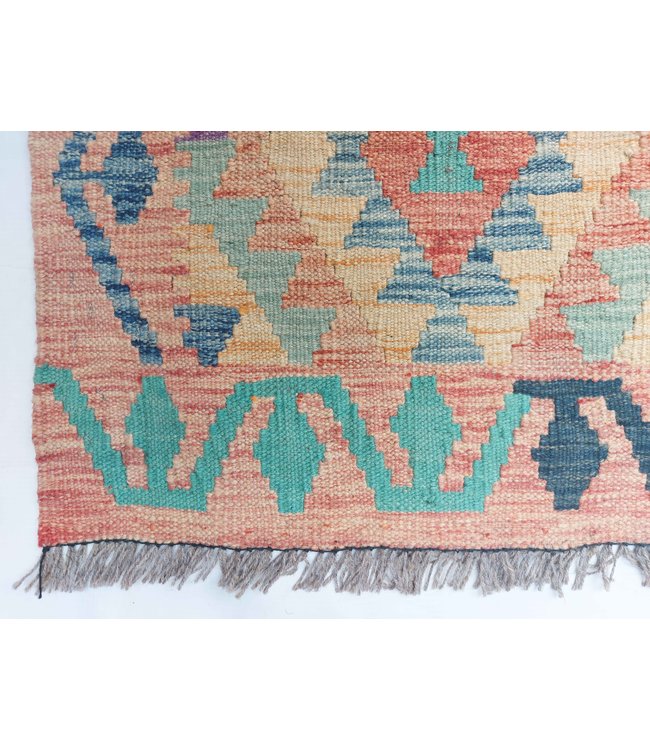 Hand Woven Afghan Wool Kilim Area Rug 502x90cm or 16.4x2.9 ft