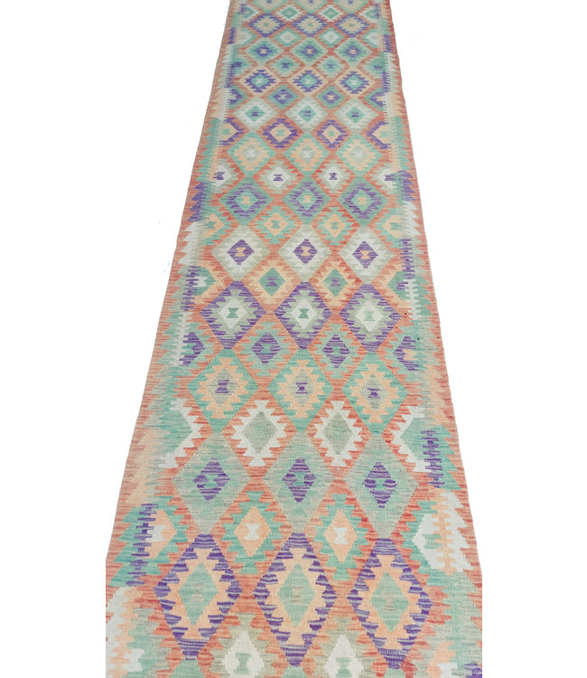 Hand Woven Afghan Wool Kilim Area Rug 499x90cm or 16.3x2.9 ft