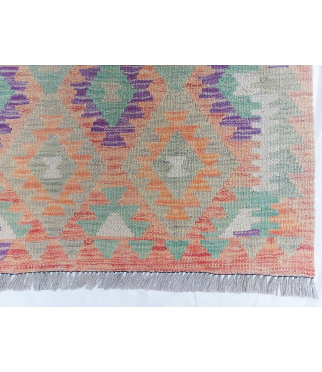 Handgemaakt Oosters Kelim Wol Vloerkleed 499x90cm