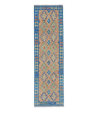 Hand Woven Afghan Wool Kilim Area Rug 296x88cm or 9.7x2.9 ft