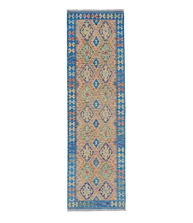 Handgewebte Orientalisch Wolle Kelim Teppich 296x88cm