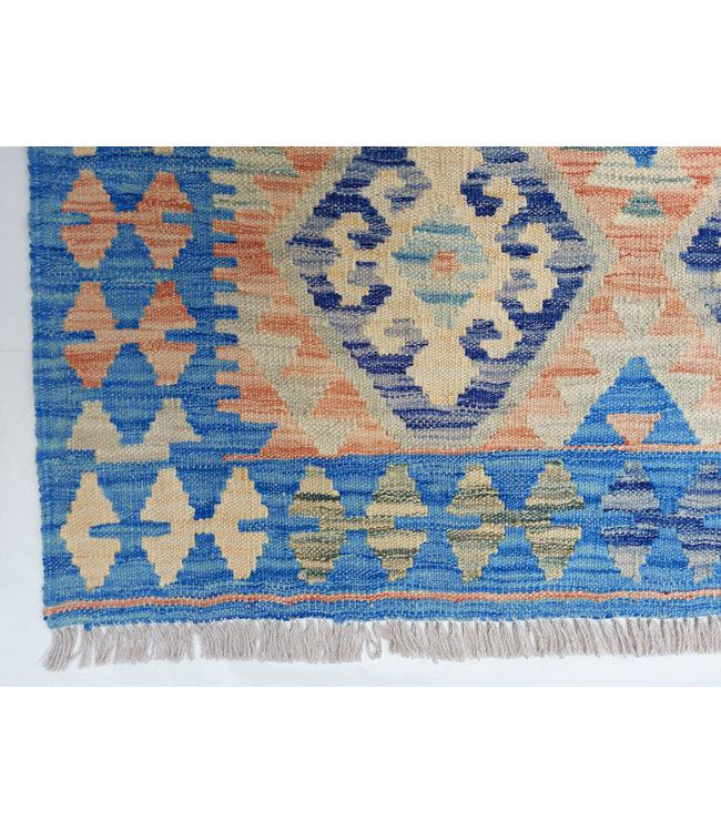 Handgewebte Orientalisch Wolle Kelim Teppich 296x88cm