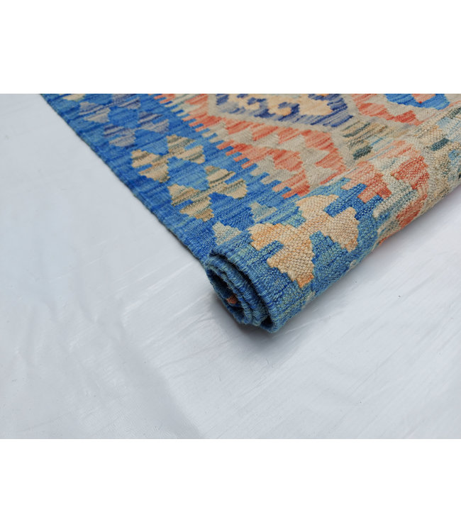 Handgewebte Orientalisch Wolle Kelim Teppich 296x88cm