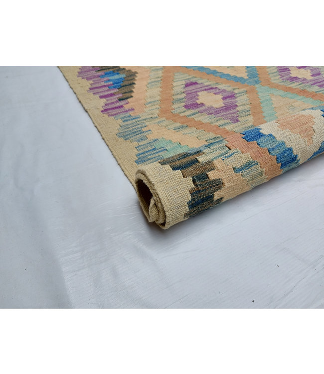 Handgewebte Orientalisch Wolle Kelim Teppich 296x82cm