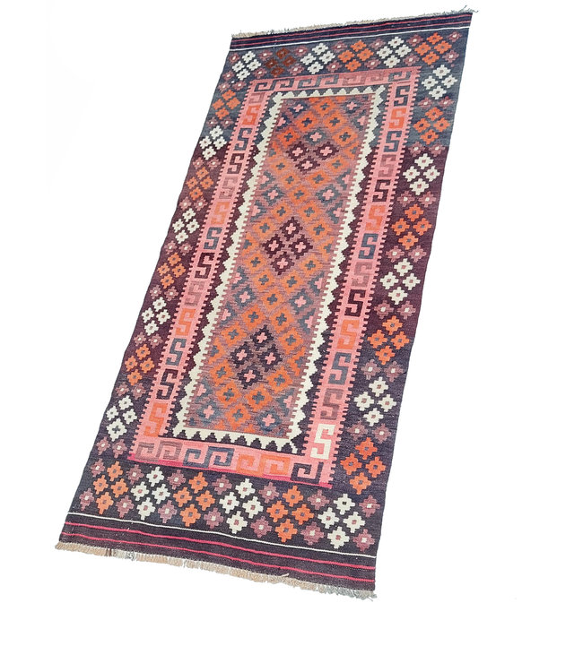 Handgewebte Orientalisch Wolle Kelim Teppich 223x98cm