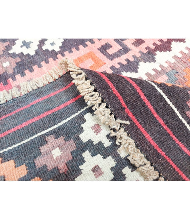 Hand Woven Afghan Wool Kilim Area Rug 223x98cm or 7.31x3.2 ft