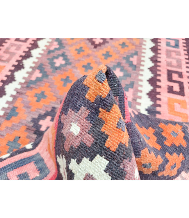 Hand Woven Afghan Wool Kilim Area Rug 223x98cm or 7.31x3.2 ft