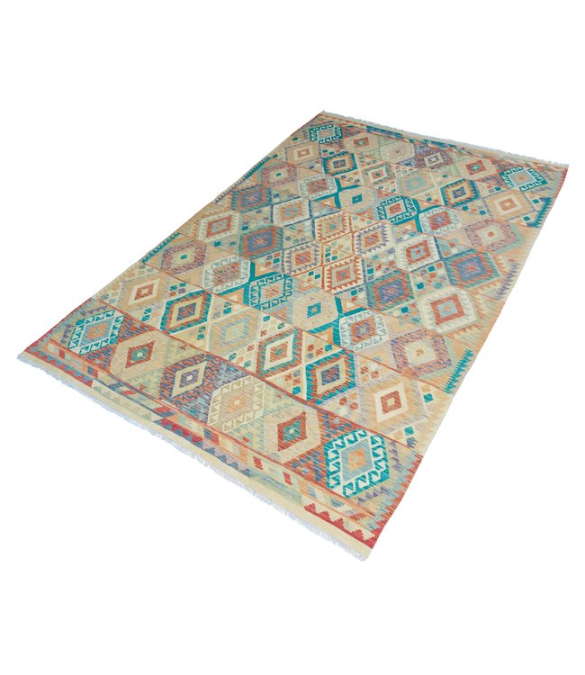 Handgewebte Orientalisch Wolle Kelim Teppich 350x246 cm