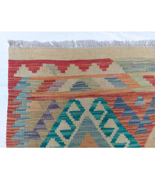 Handgewebte Orientalisch Wolle Kelim Teppich 350x246 cm