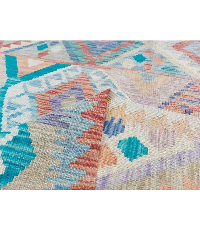 11'48x8'07 Hand Woven Afghan Wool Kilim Area Rug