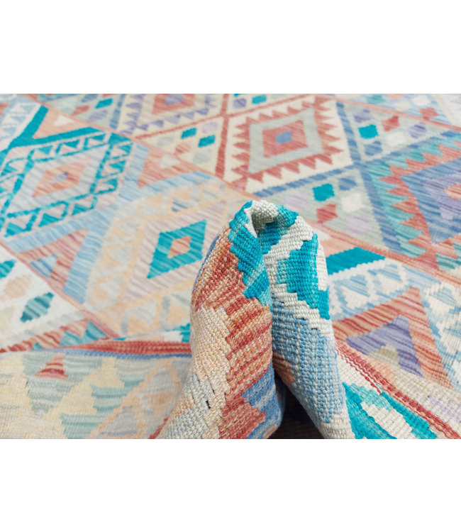 Handgewebte Orientalisch Wolle Kelim Teppich 350x246 cm