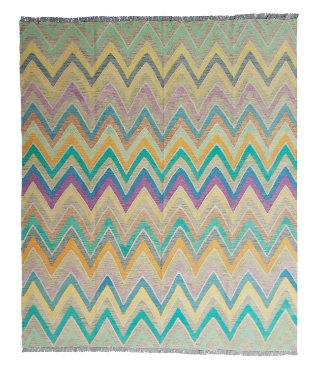 Handgewebte Orientalisch Wolle Kelim Teppich 298x258 cm