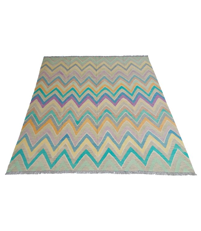 9'78x8'47 Hand Woven Afghan Wool Kilim Area Rug