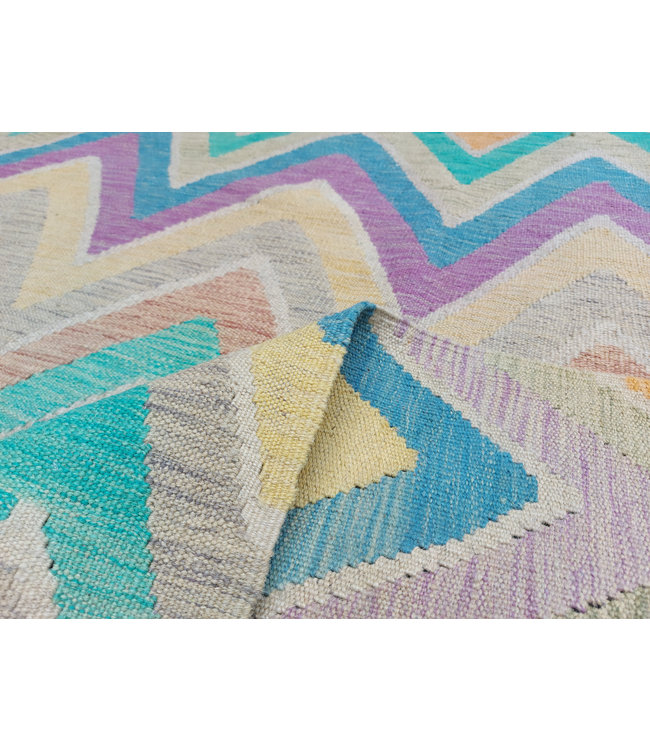 9'78x8'47 Hand Woven Afghan Wool Kilim Area Rug