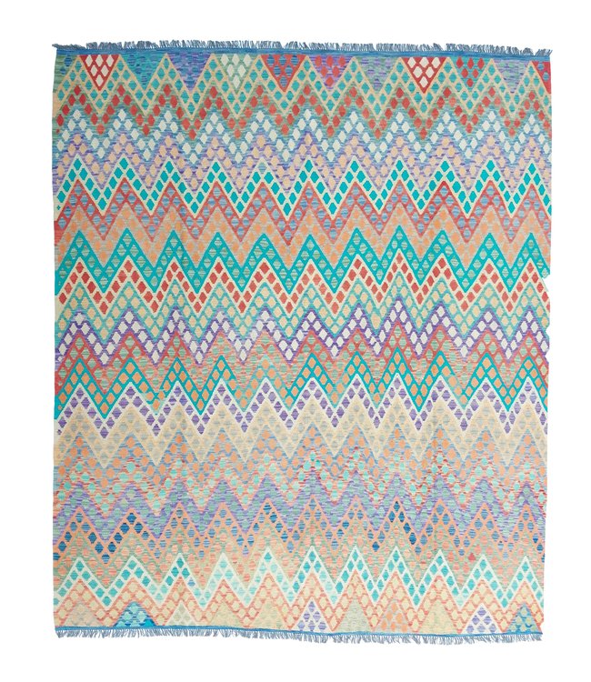 Handgewebte Orientalisch Wolle Kelim Teppich 298x258 cm