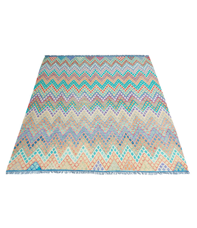 Handgewebte Orientalisch Wolle Kelim Teppich 298x258 cm