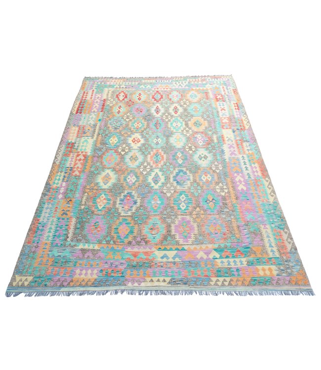 Handgewebte Orientalisch Wolle Kelim Teppich 374x268 cm