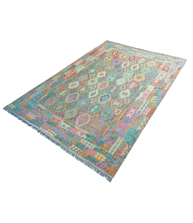 12'27x8'79  Hand Woven Afghan Wool Kilim Area Rug