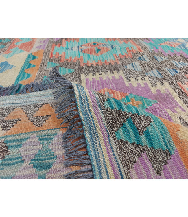 Handgewebte Orientalisch Wolle Kelim Teppich 374x268 cm