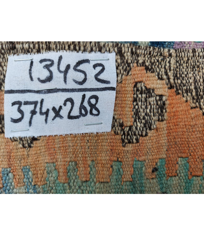 12'27x8'79  Hand Woven Afghan Wool Kilim Area Rug