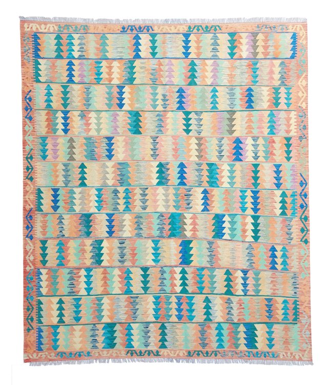 9'94x8'56 Hand Woven Afghan Wool Kilim Area Rug