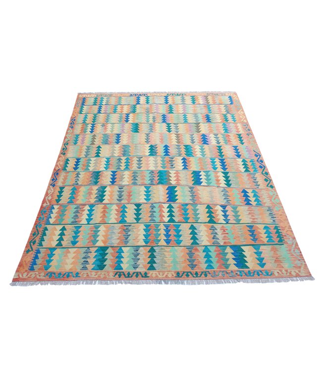 9'94x8'56 Hand Woven Afghan Wool Kilim Area Rug